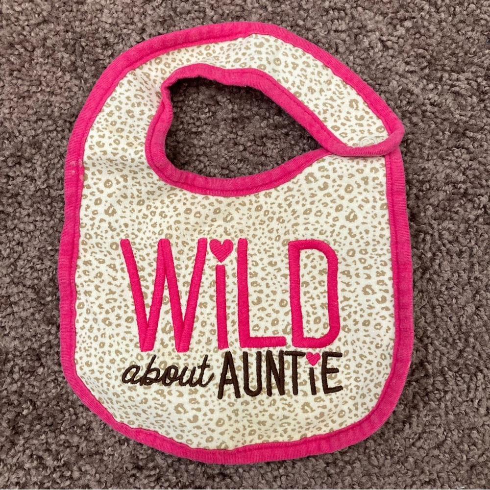 Wild About Auntie Leopard Print Pink Bib by Just One You Carter’s